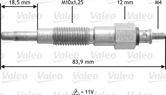 Valeo 345180 - Kaitinimo žvakė autoreka.lt