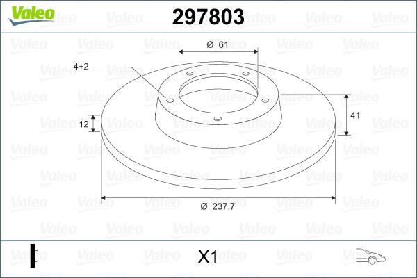 Valeo 297803 - Stabdžių diskas autoreka.lt