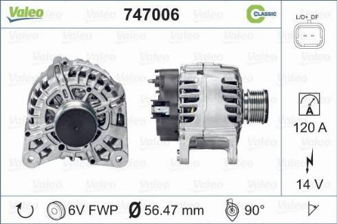 Valeo 747006 - Kintamosios srovės generatorius autoreka.lt