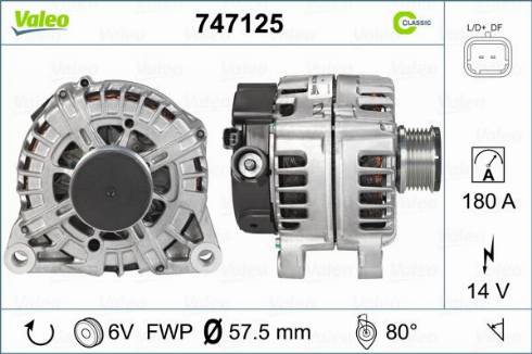 Valeo 747125 - Kintamosios srovės generatorius autoreka.lt