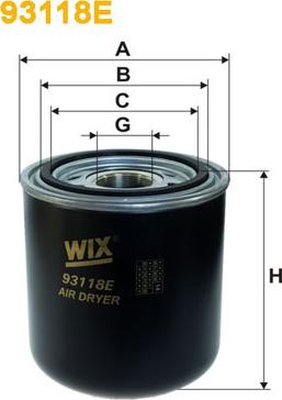 WIX Filters 93118E - Oro džiovintuvo kasetė, suspausto oro sistema autoreka.lt