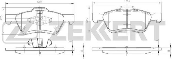 Zekkert BS-1003 - Stabdžių trinkelių rinkinys, diskinis stabdys autoreka.lt