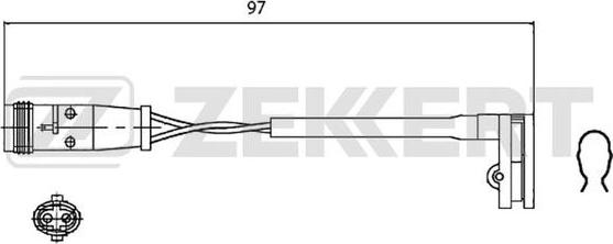 Zekkert BS-8018 - Įspėjimo kontaktas, stabdžių trinkelių susidėvėjimas autoreka.lt