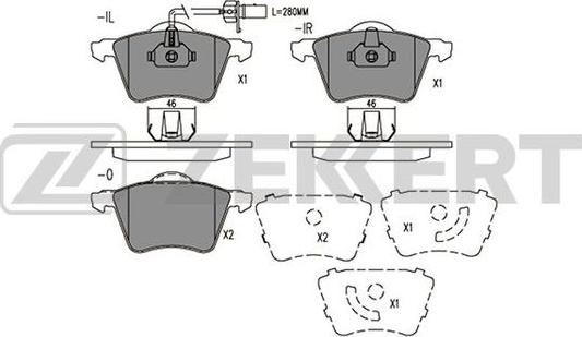 Zekkert BS-2925 - Stabdžių trinkelių rinkinys, diskinis stabdys autoreka.lt