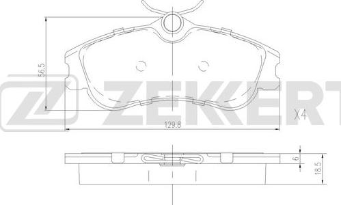 Zekkert BS-2892 - Stabdžių trinkelių rinkinys, diskinis stabdys autoreka.lt