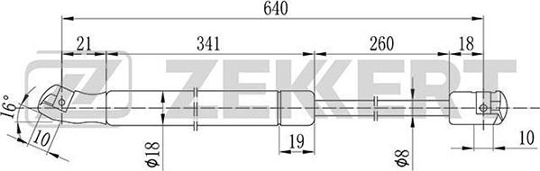 Zekkert GF-1590 - Dujinė spyruoklė, bagažinė autoreka.lt