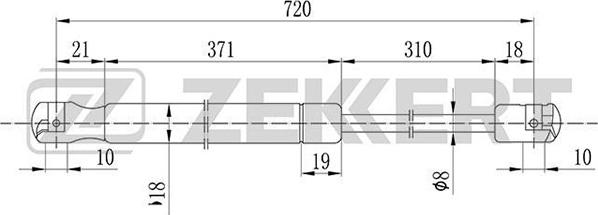 Zekkert GF-1769 - Dujinė spyruoklė, bagažinė autoreka.lt