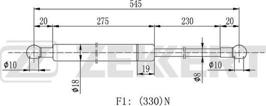 Zekkert GF-2275 - Dujinė spyruoklė, bagažinė autoreka.lt