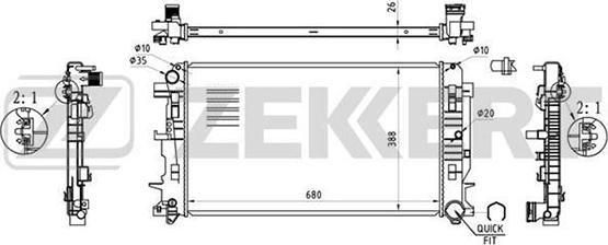 Zekkert MK-1355 - Radiatorius, variklio aušinimas autoreka.lt