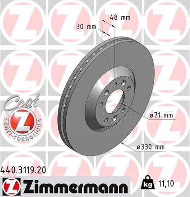Zimmermann 440.3119.20 - Stabdžių diskas autoreka.lt