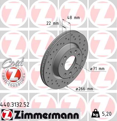 Zimmermann 440.3132.52 - Stabdžių diskas autoreka.lt