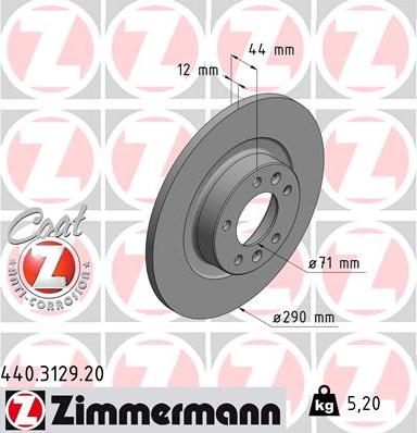 Zimmermann 440.3129.20 - Stabdžių diskas autoreka.lt