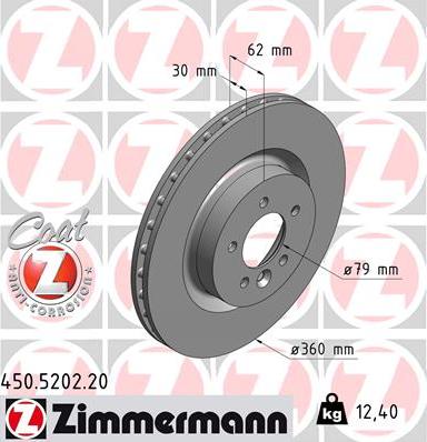 Zimmermann 450.5202.20 - Stabdžių diskas autoreka.lt