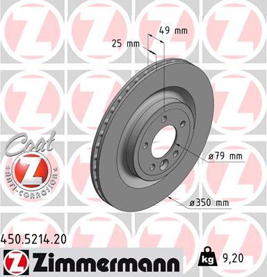 Zimmermann 450.5214.20 - Stabdžių diskas autoreka.lt