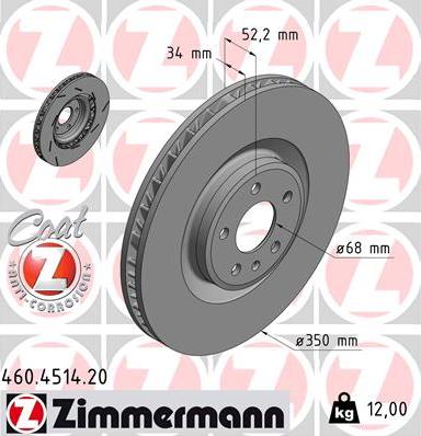 Zimmermann 460.4514.20 - Stabdžių diskas autoreka.lt