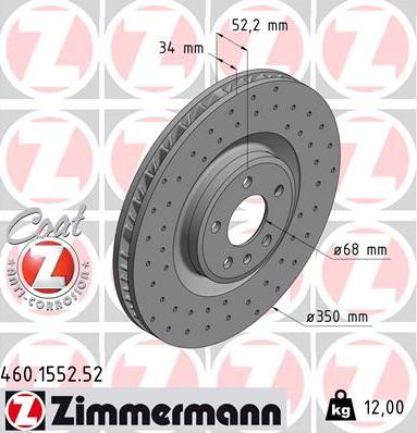 Zimmermann 460.1552.52 - Stabdžių diskas autoreka.lt