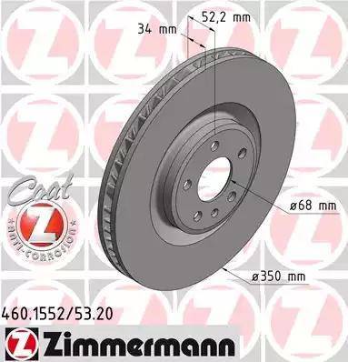 Zimmermann 460.1552.20 - Stabdžių diskas autoreka.lt