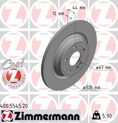 Zimmermann 400.5545.20 - Stabdžių diskas autoreka.lt