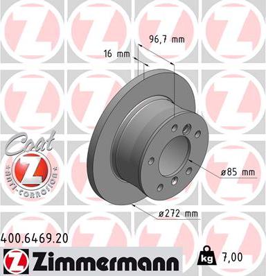 Zimmermann 400.6469.20 - Stabdžių diskas autoreka.lt