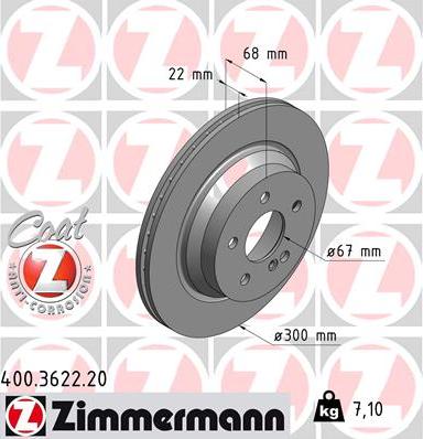 Zimmermann 400.3622.20 - Stabdžių diskas autoreka.lt