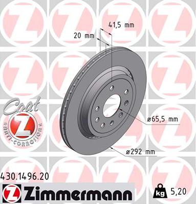 Zimmermann 430.1496.20 - Stabdžių diskas autoreka.lt