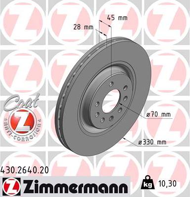 Zimmermann 430.2640.20 - Stabdžių diskas autoreka.lt