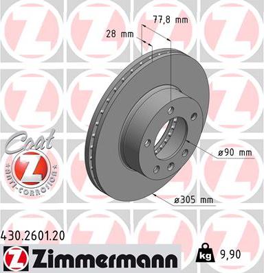 Zimmermann 430.2601.20 - Stabdžių diskas autoreka.lt