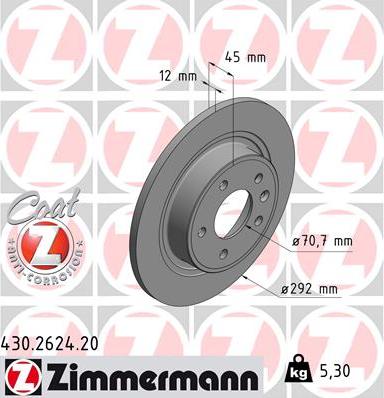Zimmermann 430.2624.20 - Stabdžių diskas autoreka.lt