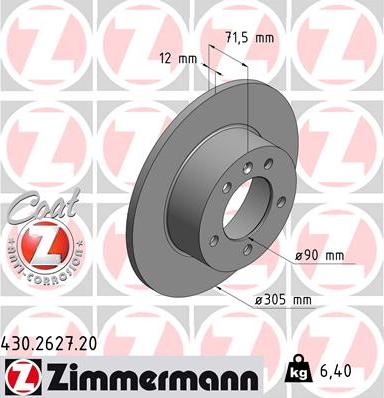 Zimmermann 430.2627.20 - Stabdžių diskas autoreka.lt