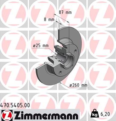 Zimmermann 470.5405.00 - Stabdžių diskas autoreka.lt