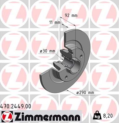 Zimmermann 470.2449.00 - Stabdžių diskas autoreka.lt