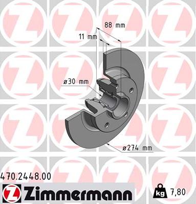 Zimmermann 470.2448.00 - Stabdžių diskas autoreka.lt