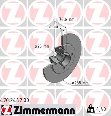 Zimmermann 470.2442.00 - Stabdžių diskas autoreka.lt