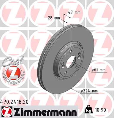 Zimmermann 470.2418.20 - Stabdžių diskas autoreka.lt