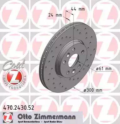 Zimmermann 470.2430.52 - Stabdžių diskas autoreka.lt