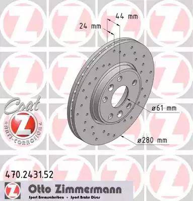 Zimmermann 470.2431.52 - Stabdžių diskas autoreka.lt