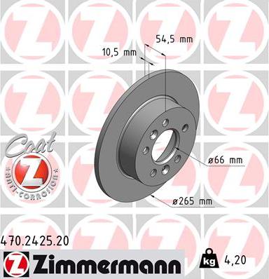 Zimmermann 470.2425.20 - Stabdžių diskas autoreka.lt