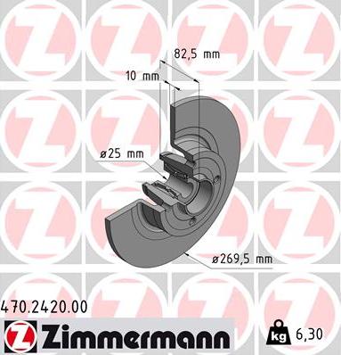 Zimmermann 470.2420.00 - Stabdžių diskas autoreka.lt