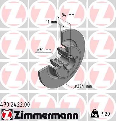 Zimmermann 470.2422.00 - Stabdžių diskas autoreka.lt
