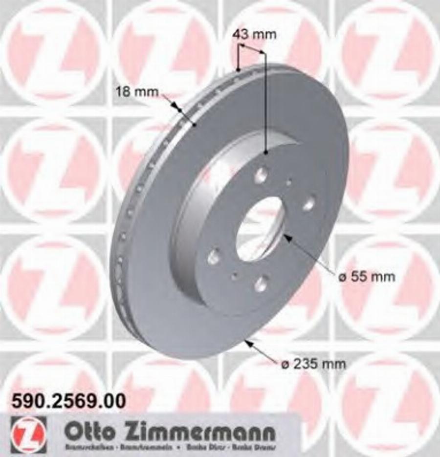 Zimmermann 590.2569.00 - Stabdžių diskas autoreka.lt