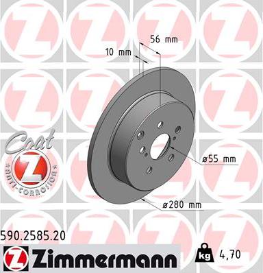 Zimmermann 590.2585.20 - Stabdžių diskas autoreka.lt