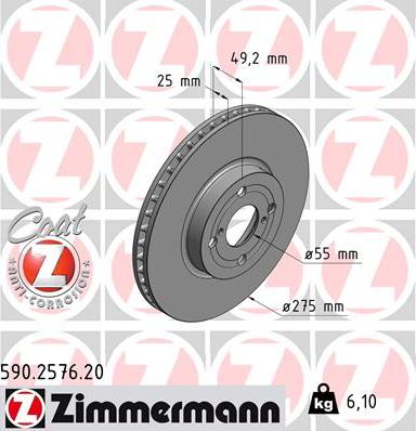 Zimmermann 590.2576.20 - Stabdžių diskas autoreka.lt