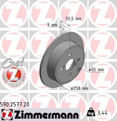 Zimmermann 590.2577.20 - Stabdžių diskas autoreka.lt