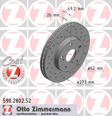 Zimmermann 590.2802.52 - Stabdžių diskas autoreka.lt