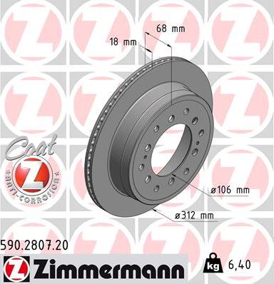 Zimmermann 590.2807.20 - Stabdžių diskas autoreka.lt