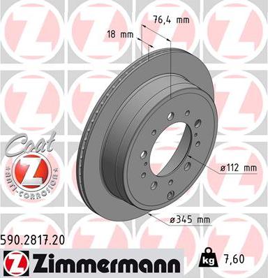 Zimmermann 590.2817.20 - Stabdžių diskas autoreka.lt