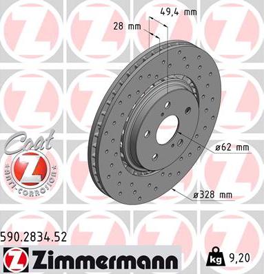 Zimmermann 590.2834.52 - Stabdžių diskas autoreka.lt