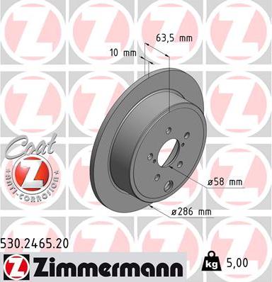 Zimmermann 530.2465.20 - Stabdžių diskas autoreka.lt