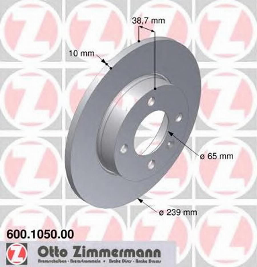 Zimmermann 600 1050 00 - Stabdžių diskas autoreka.lt