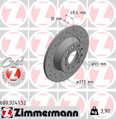 Zimmermann 600.3241.52 - Stabdžių diskas autoreka.lt